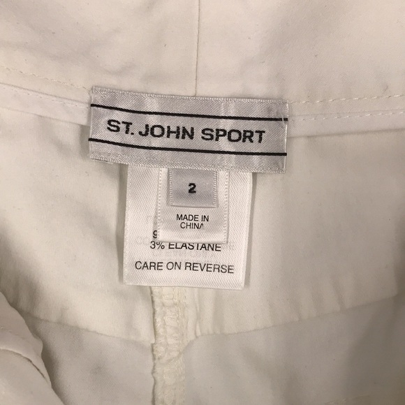 St. John Sport White Cuffed Straight Leg Jeans Size 2 - Picture 2 of 8